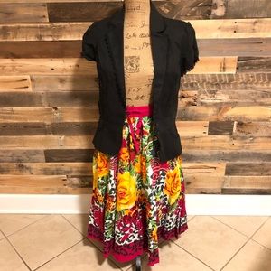 Stooshy Black Fitted Blazer with Lace Trim